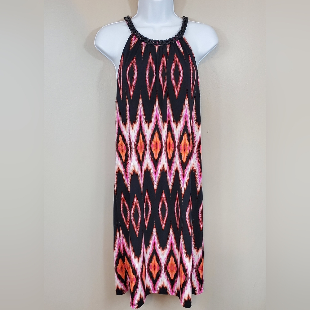 Dress Barn Halter Dress With Black Chain Neck